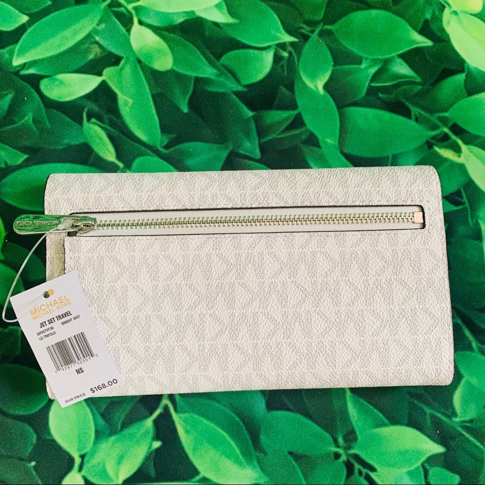 Michael Kors Trifold Wallet bright white gray new - Picture 2 of 7